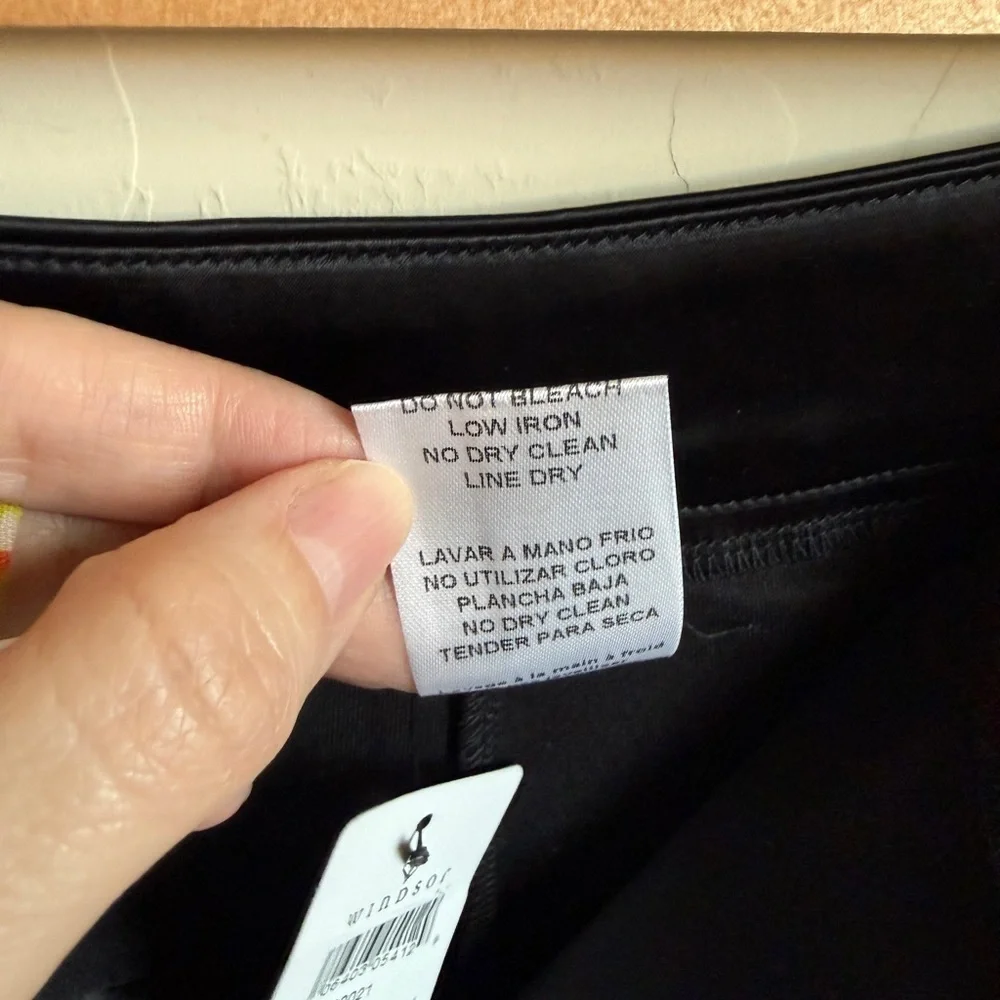 Windsor Black Satin Mini Skirt Cargo Utility Going Out Party Club Medium - Picture 7 of 9